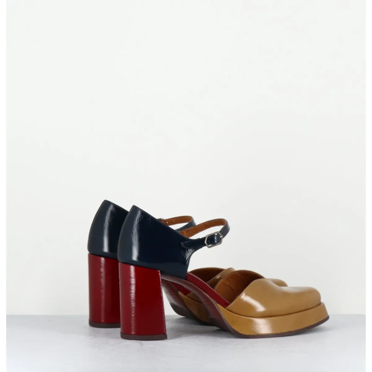 Chaussures^CHIE MIHARA Babies tricolore bout pointu à plateforme - FASI MASERATI SAND