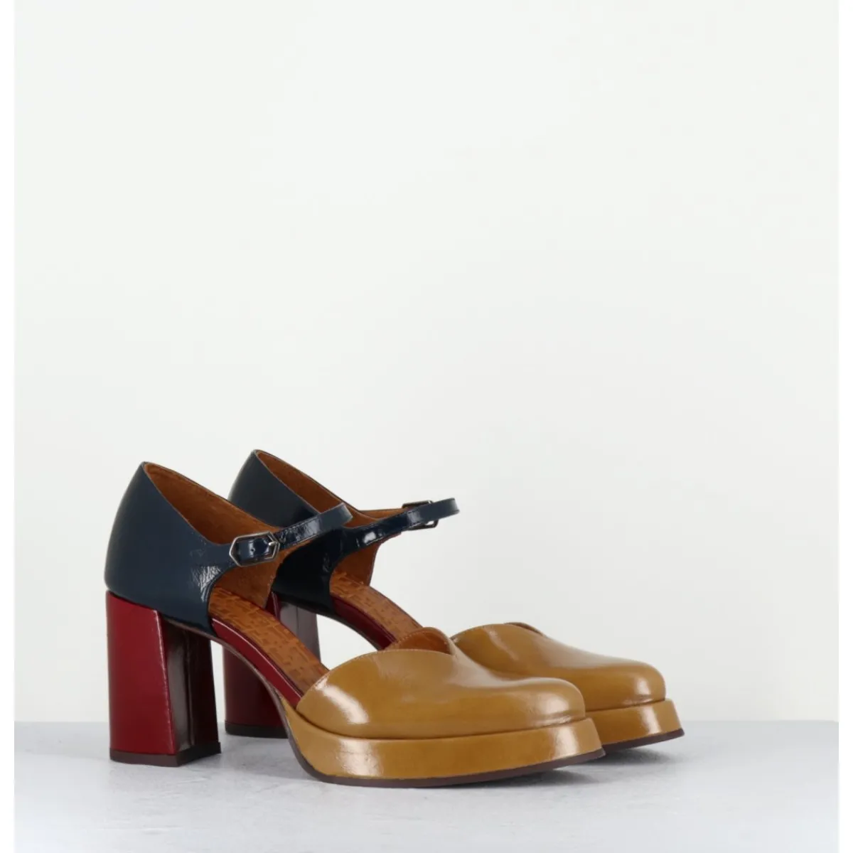 Chaussures^CHIE MIHARA Babies tricolore bout pointu à plateforme - FASI MASERATI SAND