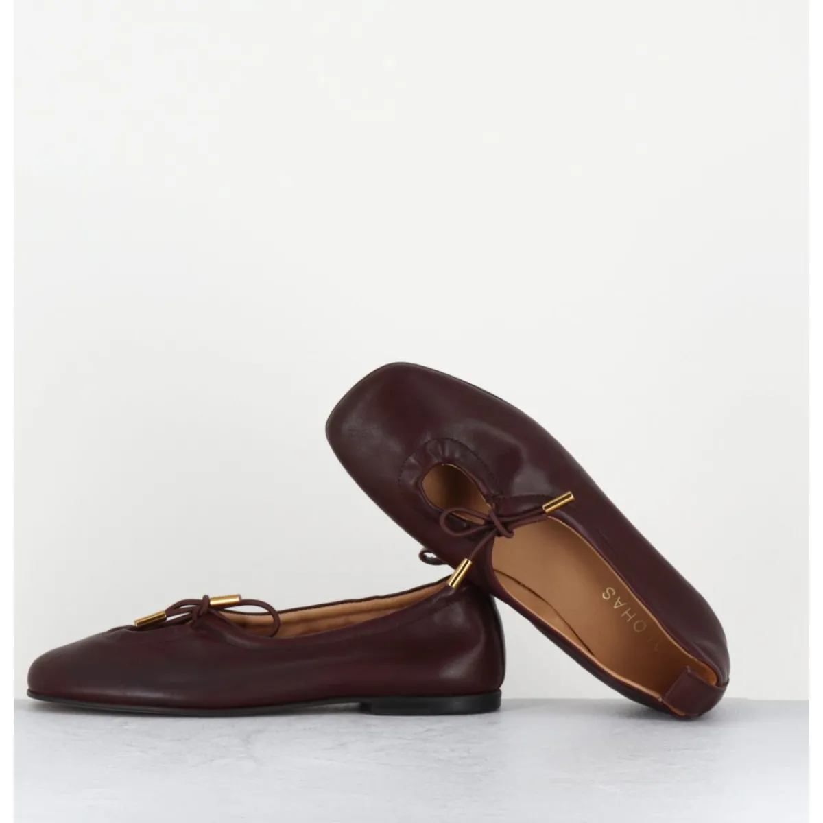 Chaussures | Ballerines^ALOHAS Ballerines à noeud en cuir souple bordeaux - ROSALIND BROWN BALLET MARRON