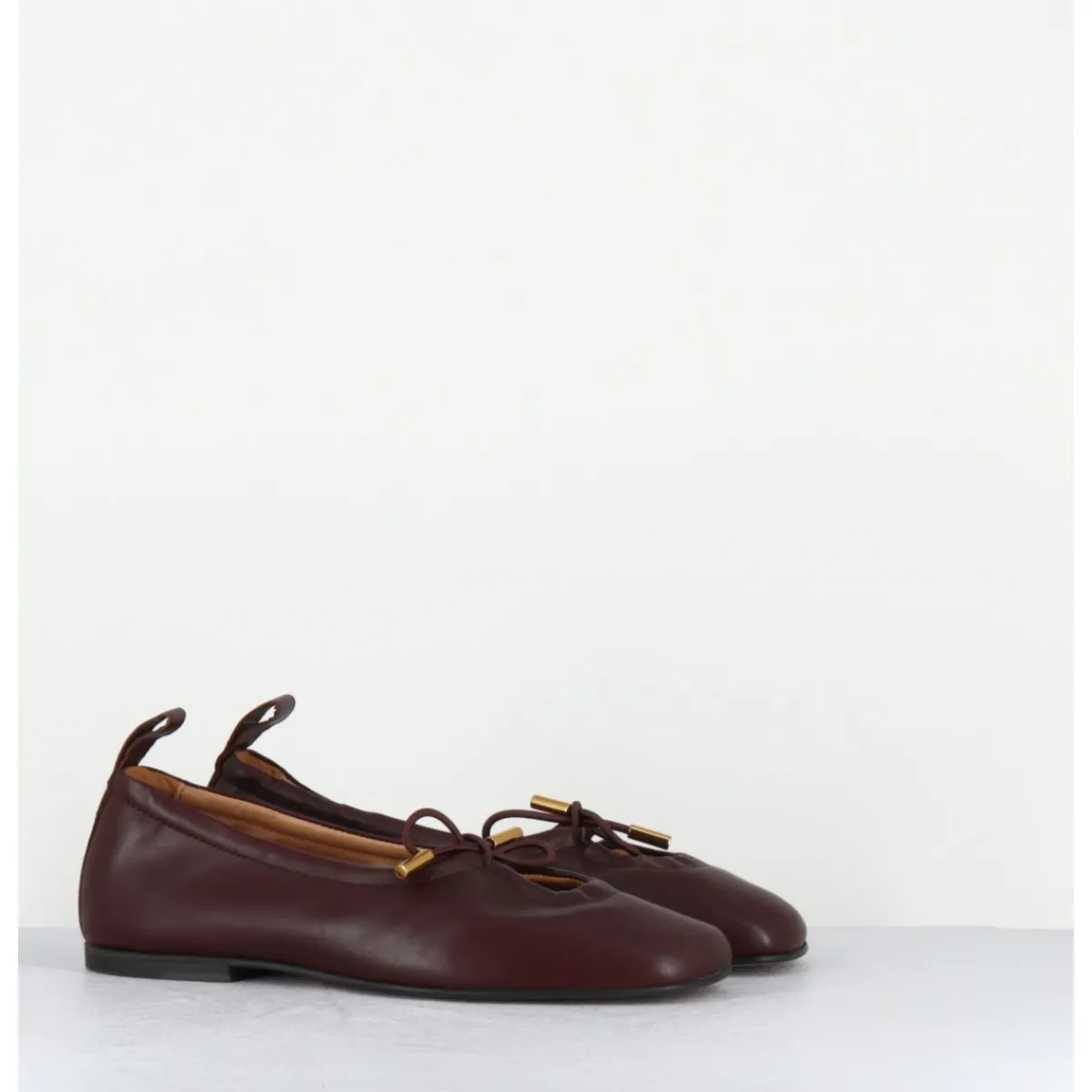Chaussures | Ballerines^ALOHAS Ballerines à noeud en cuir souple bordeaux - ROSALIND BROWN BALLET MARRON