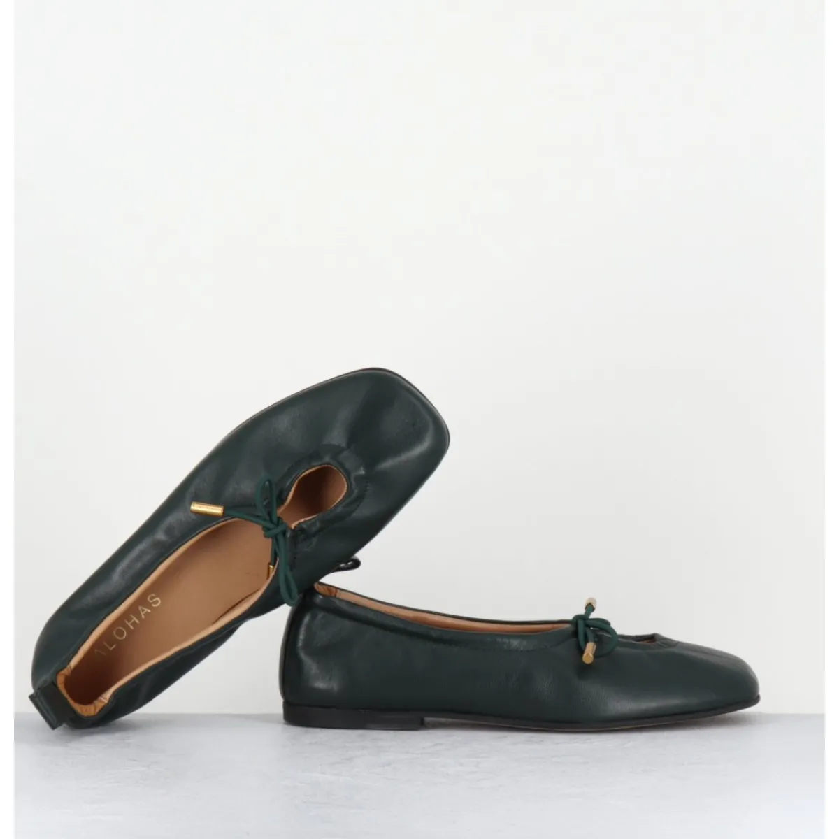 Chaussures | Ballerines^ALOHAS Ballerines à noeud en cuir souple bouteille - ROSALIND GREEN BALLET VERT
