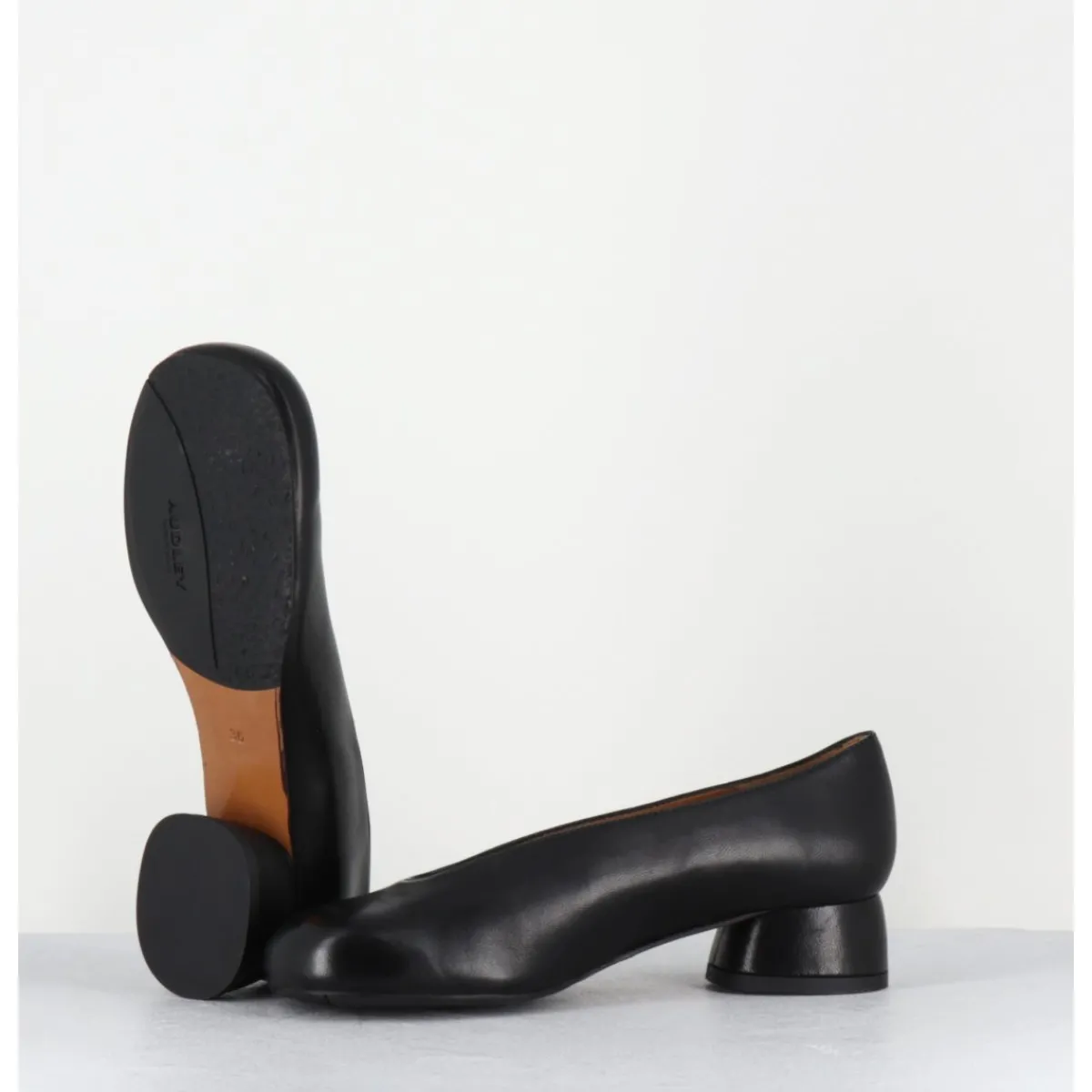 Chaussures | Ballerines^AUDLEY Ballerines en cuir bout rond petit talon - KAWA NAPPA BLACK NOIR