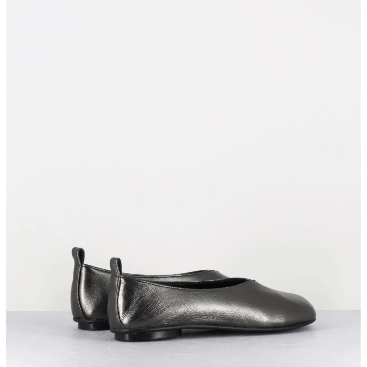 Chaussures | Ballerines^GARRICE LAB Ballerines minimalistes en cuir souple métallisé - LESTER2 LAMINATO ARGENTO ANTHRACITE