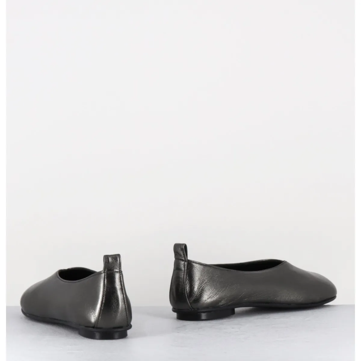 Chaussures | Ballerines^GARRICE LAB Ballerines minimalistes en cuir souple métallisé - LESTER2 LAMINATO ARGENTO ANTHRACITE