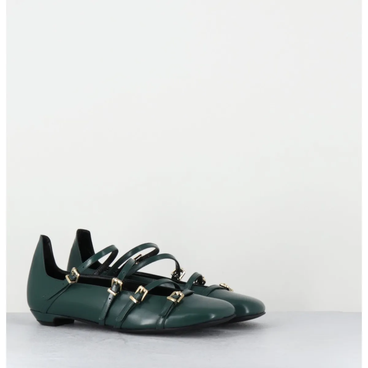 Chaussures | Ballerines^LELLA BALDI Ballerines multi-brides en cuir glacé - LT2409 LAREDO PINE VERT