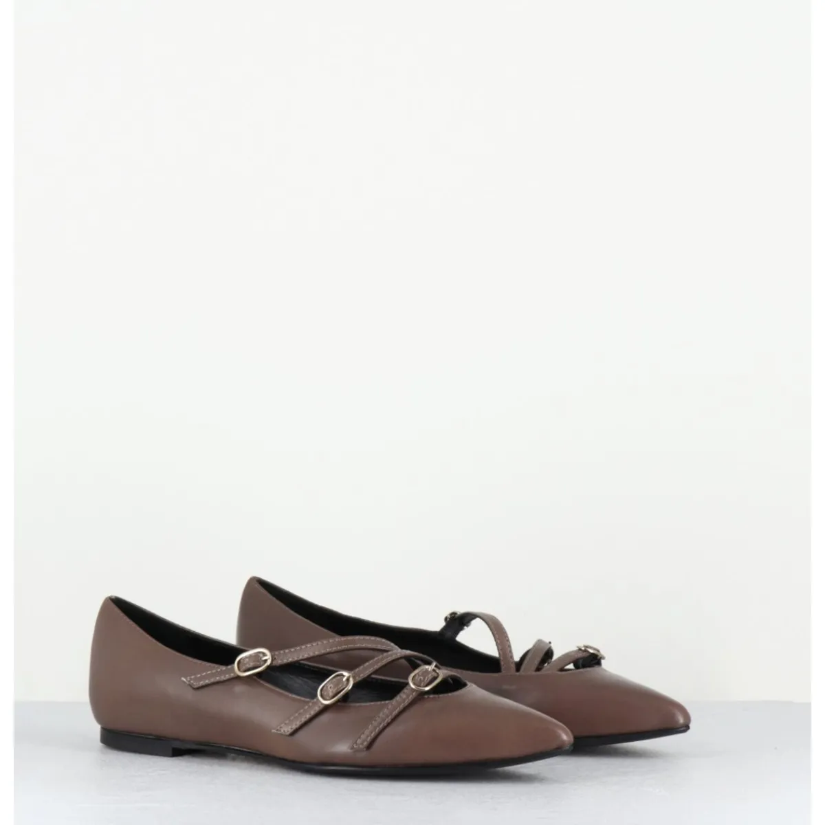 Chaussures | Ballerines^GARRICE LAB Ballerines multi-brides en cuir - LINER BERLINO TAUPE