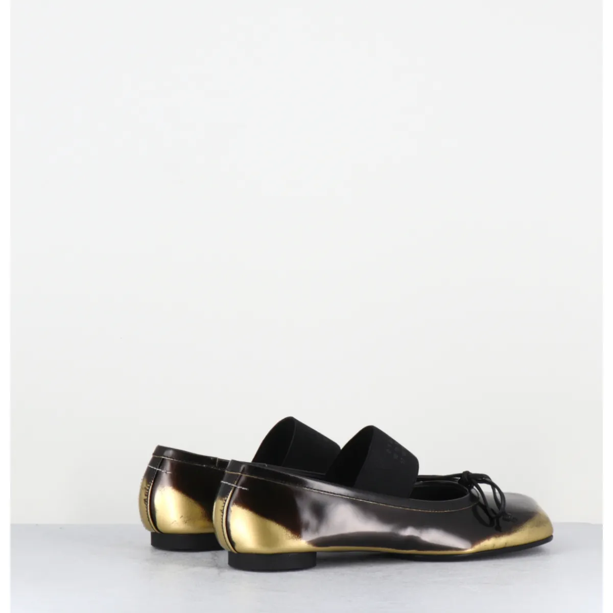 Chaussures | Ballerines^MM6 MAISON MARGIELA Ballerines Numeric en cuir glacé marron brossé & or - S59WZ0099 H2582 BRONZE