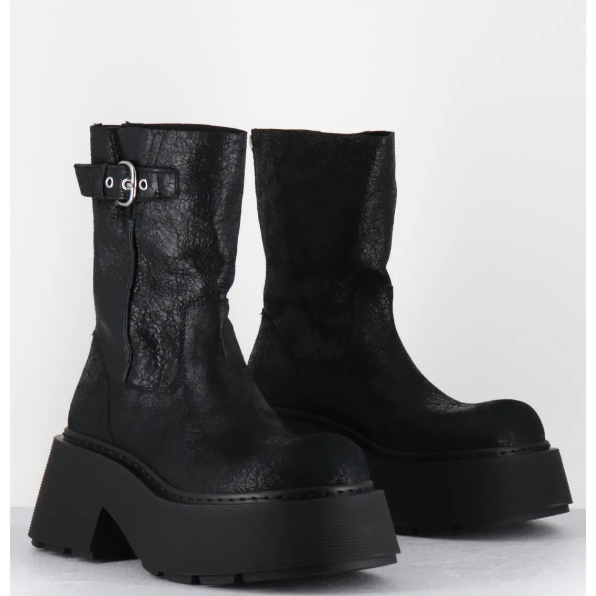 Boots | Bikers^VIC MATIE Bikers en cuir suede huilé à plateforme - 1F2166D PUNK BLACK NOIR