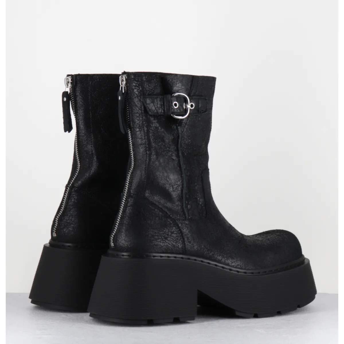 Boots | Bikers^VIC MATIE Bikers en cuir suede huilé à plateforme - 1F2166D PUNK BLACK NOIR