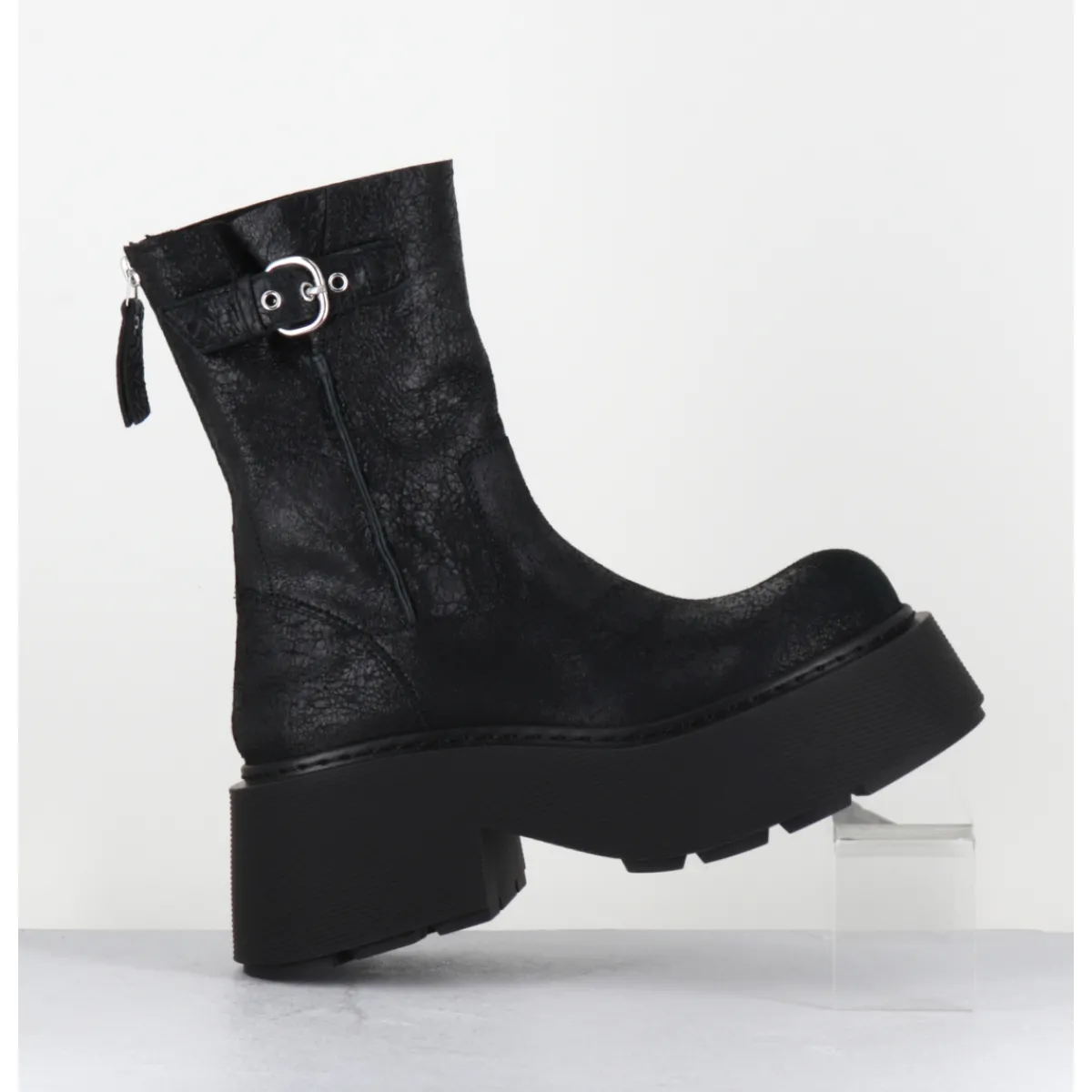Boots | Bikers^VIC MATIE Bikers en cuir suede huilé à plateforme - 1F2166D PUNK BLACK NOIR