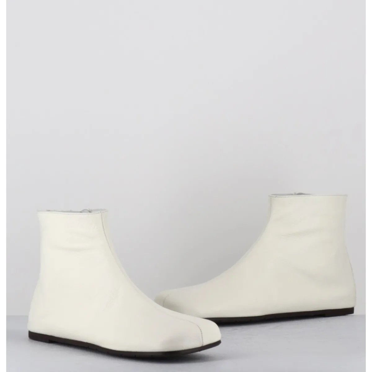 Boots^ANTONIO BARBATO Boos plates minimalistes en cuir cassé - AB1655 MADRAS AVORIO BLANC