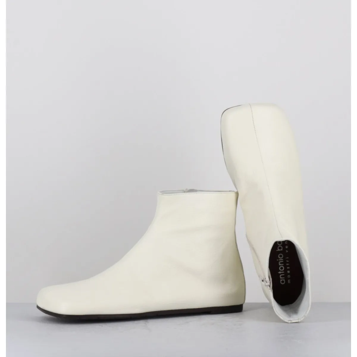 Boots^ANTONIO BARBATO Boos plates minimalistes en cuir cassé - AB1655 MADRAS AVORIO BLANC