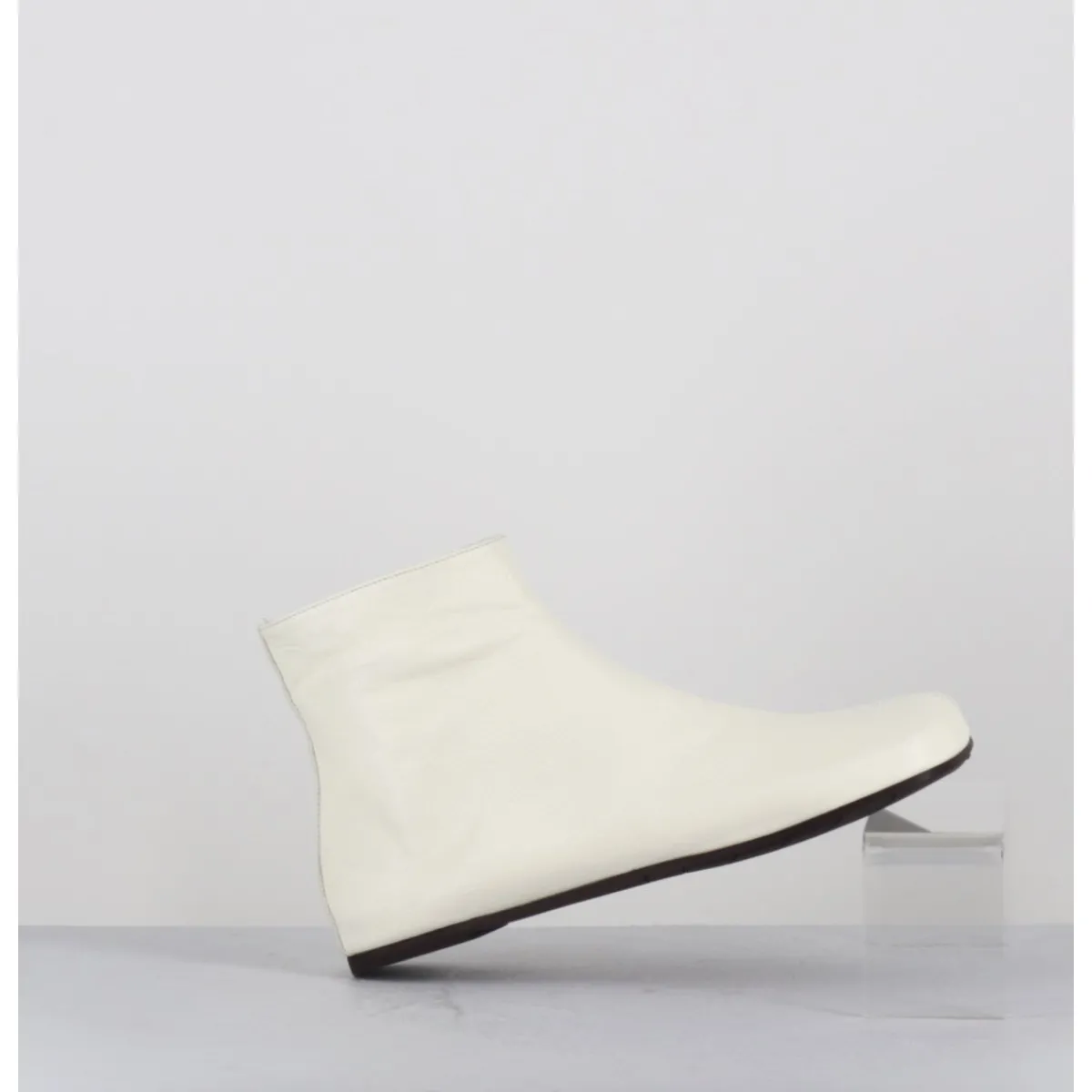Boots^ANTONIO BARBATO Boos plates minimalistes en cuir cassé - AB1655 MADRAS AVORIO BLANC