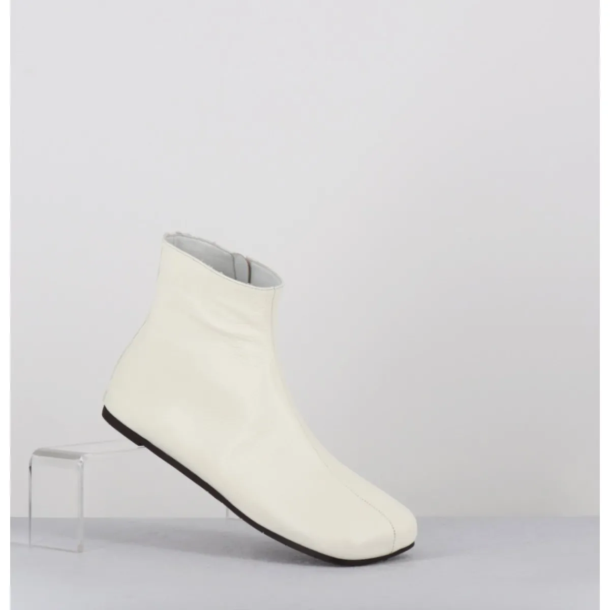 Boots^ANTONIO BARBATO Boos plates minimalistes en cuir cassé - AB1655 MADRAS AVORIO BLANC