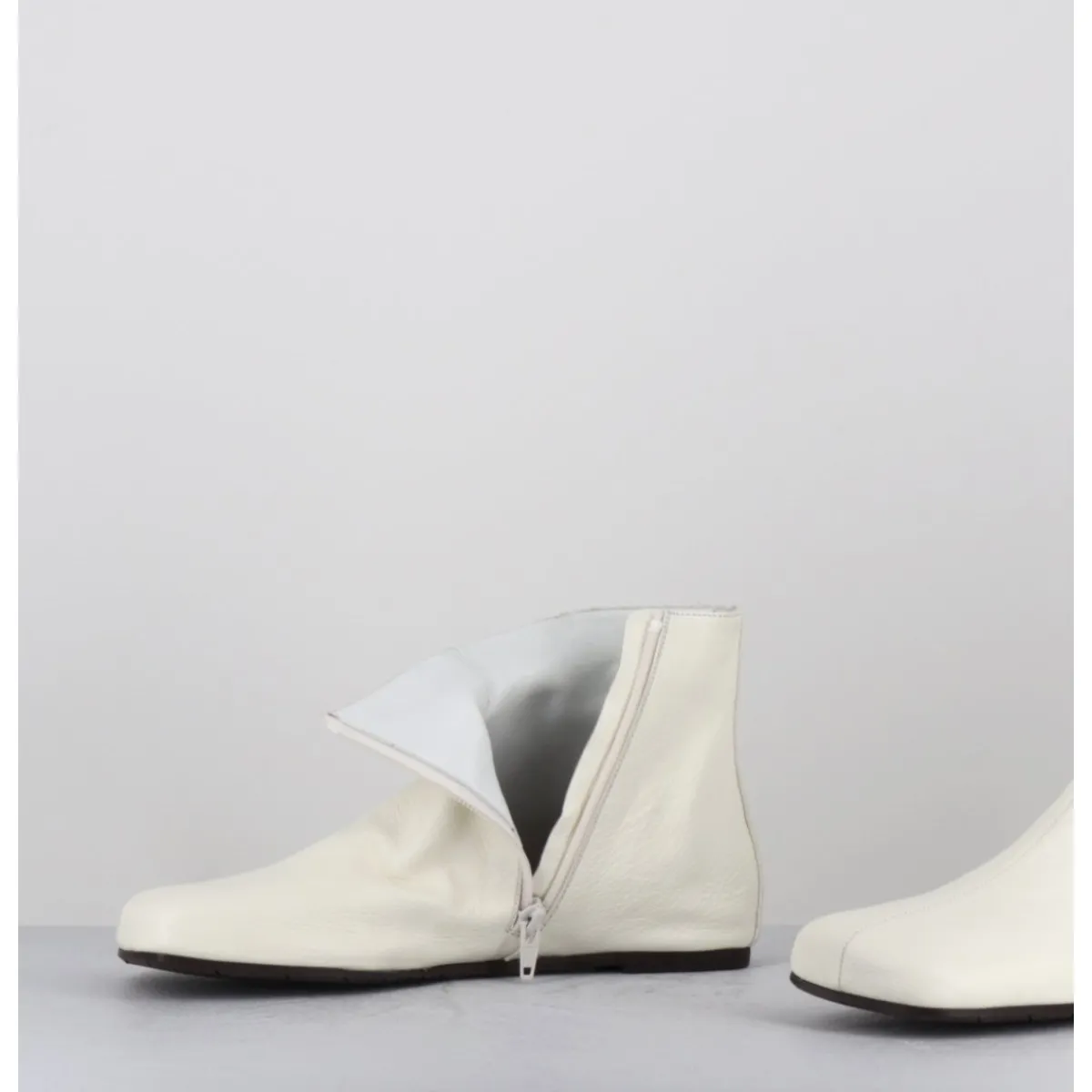 Boots^ANTONIO BARBATO Boos plates minimalistes en cuir cassé - AB1655 MADRAS AVORIO BLANC