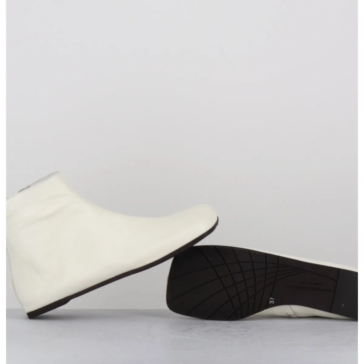 Boots^ANTONIO BARBATO Boos plates minimalistes en cuir cassé - AB1655 MADRAS AVORIO BLANC