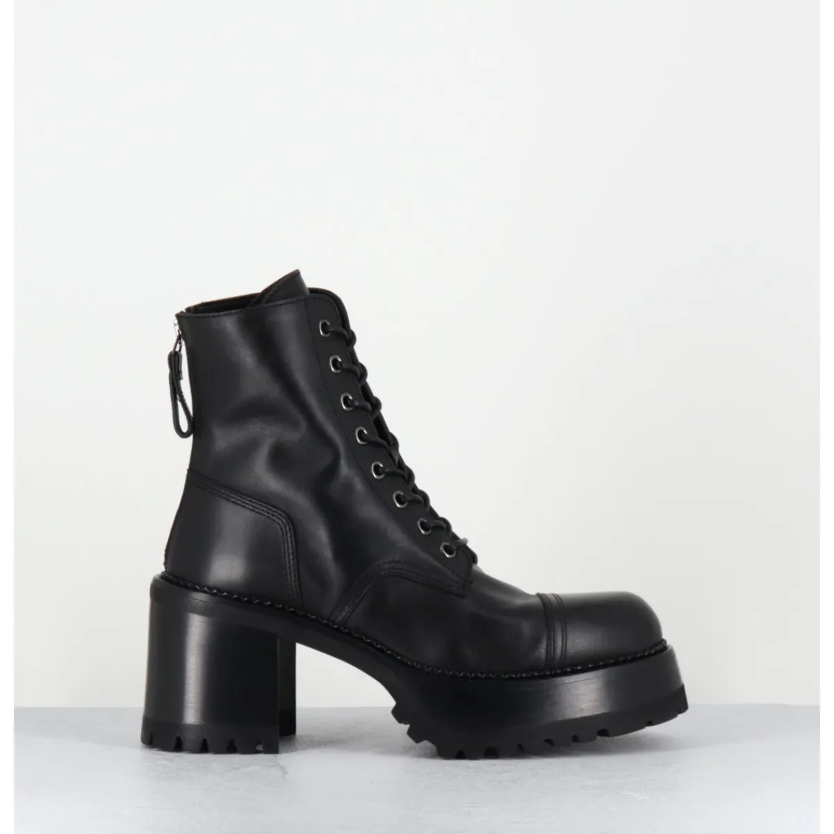 Boots^PREMIATA Boots à lacets à plateforme en cuir - M4519 GAUCHO NERO NOIR