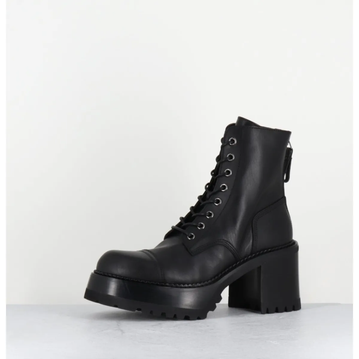 Boots^PREMIATA Boots à lacets à plateforme en cuir - M4519 GAUCHO NERO NOIR