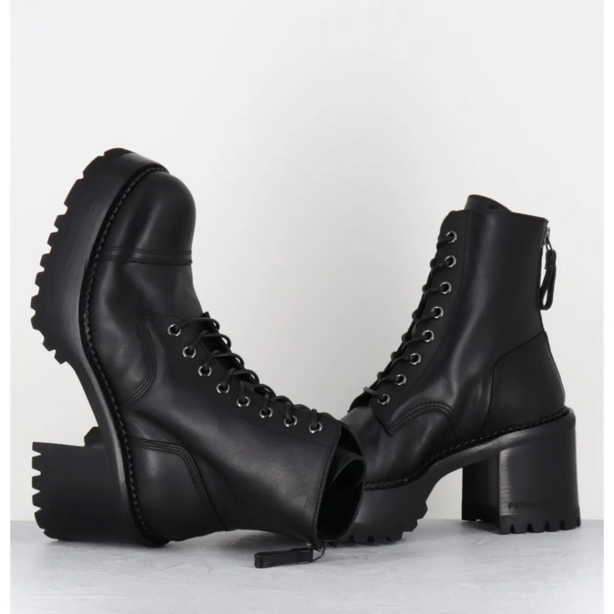 Boots^PREMIATA Boots à lacets à plateforme en cuir - M4519 GAUCHO NERO NOIR