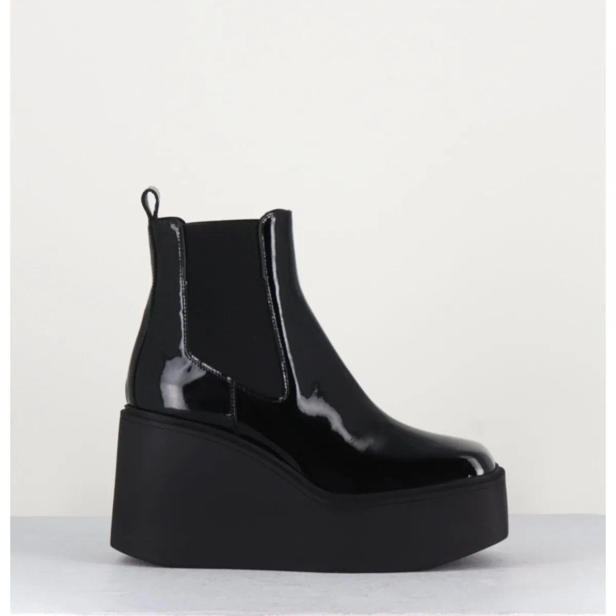 Boots | Plateformes^GARRICE LAB Boots à plateforme bout carré en cuir vernis - LEA VERNICE NERO NOIR