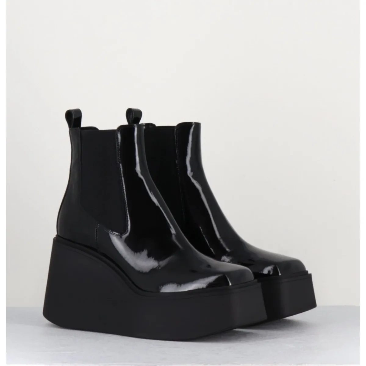 Boots | Plateformes^GARRICE LAB Boots à plateforme bout carré en cuir vernis - LEA VERNICE NERO NOIR