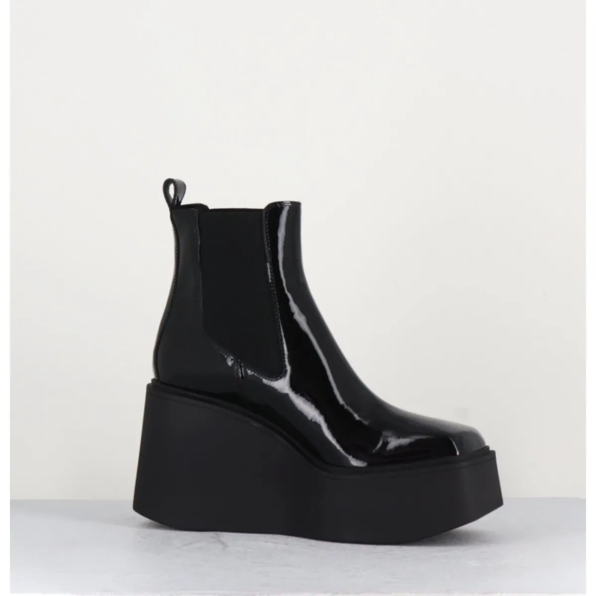 Boots | Plateformes^GARRICE LAB Boots à plateforme bout carré en cuir vernis - LEA VERNICE NERO NOIR