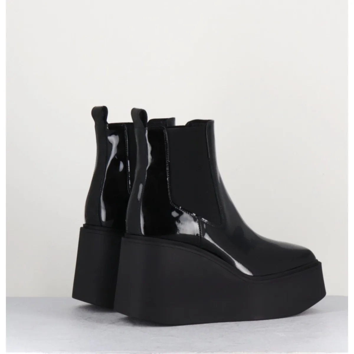 Boots | Plateformes^GARRICE LAB Boots à plateforme bout carré en cuir vernis - LEA VERNICE NERO NOIR