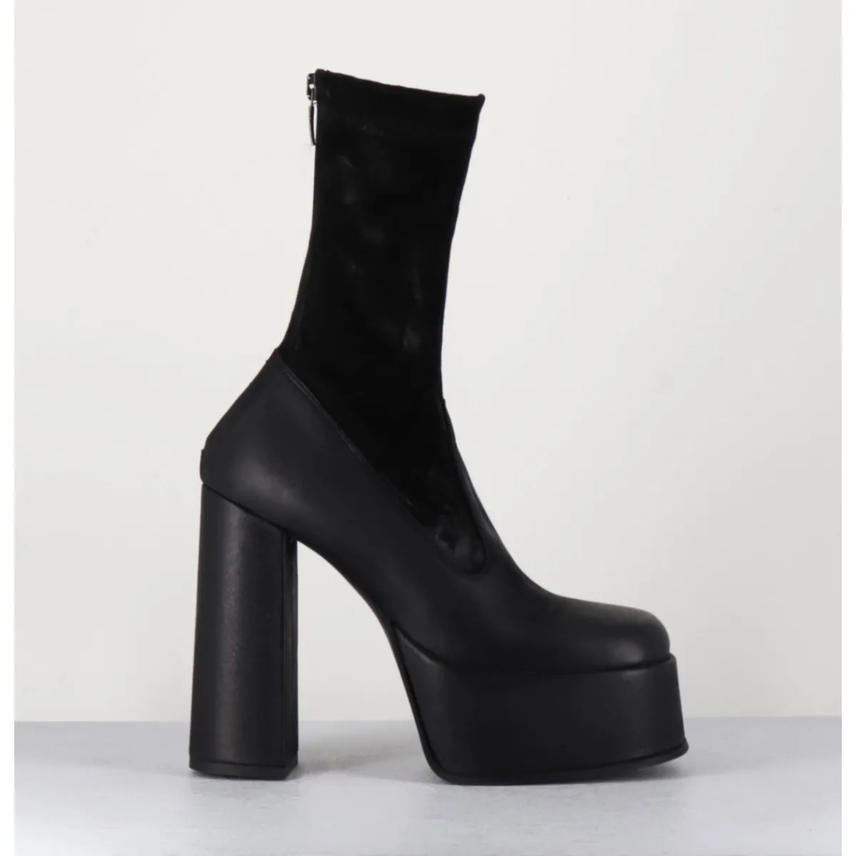 Boots | Plateformes^SORT AARHUS Boots à plateforme cuir & stretch nubuck - 3764 GAS NERO NOIR