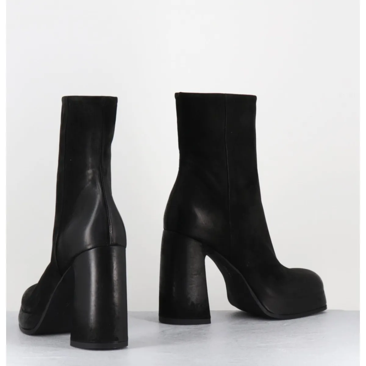 Boots | Plateformes^GARRICE LAB Boots à plateforme en cuir gras - KATHY GOMMA NERO NOIR