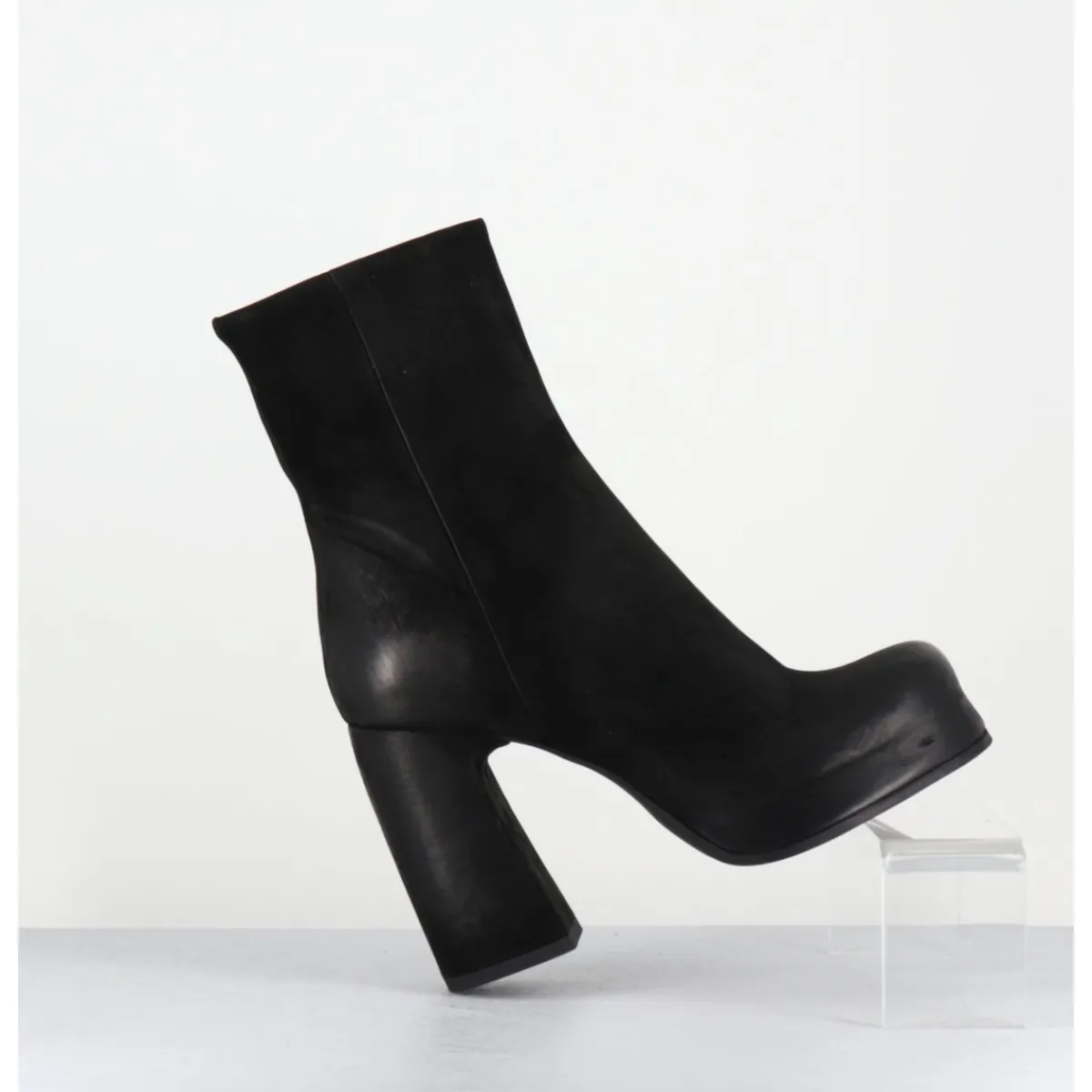 Boots | Plateformes^GARRICE LAB Boots à plateforme en cuir gras - KATHY GOMMA NERO NOIR