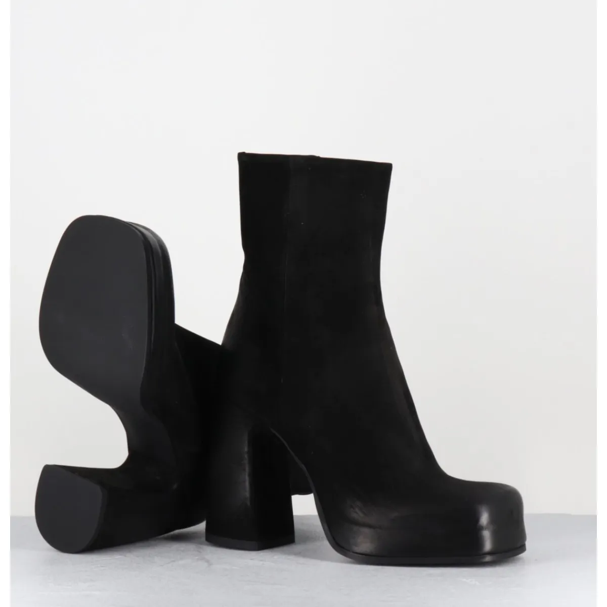 Boots | Plateformes^GARRICE LAB Boots à plateforme en cuir gras - KATHY GOMMA NERO NOIR