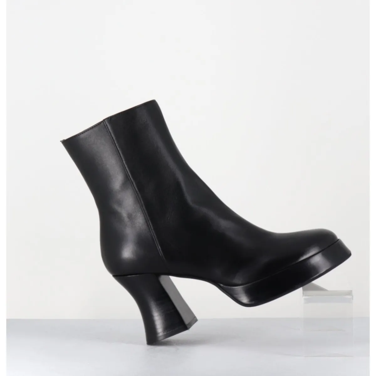 Boots | Plateformes^GARRICE LAB Boots à plateforme en cuir talon rétro - BLAU NAPPA NERO NOIR