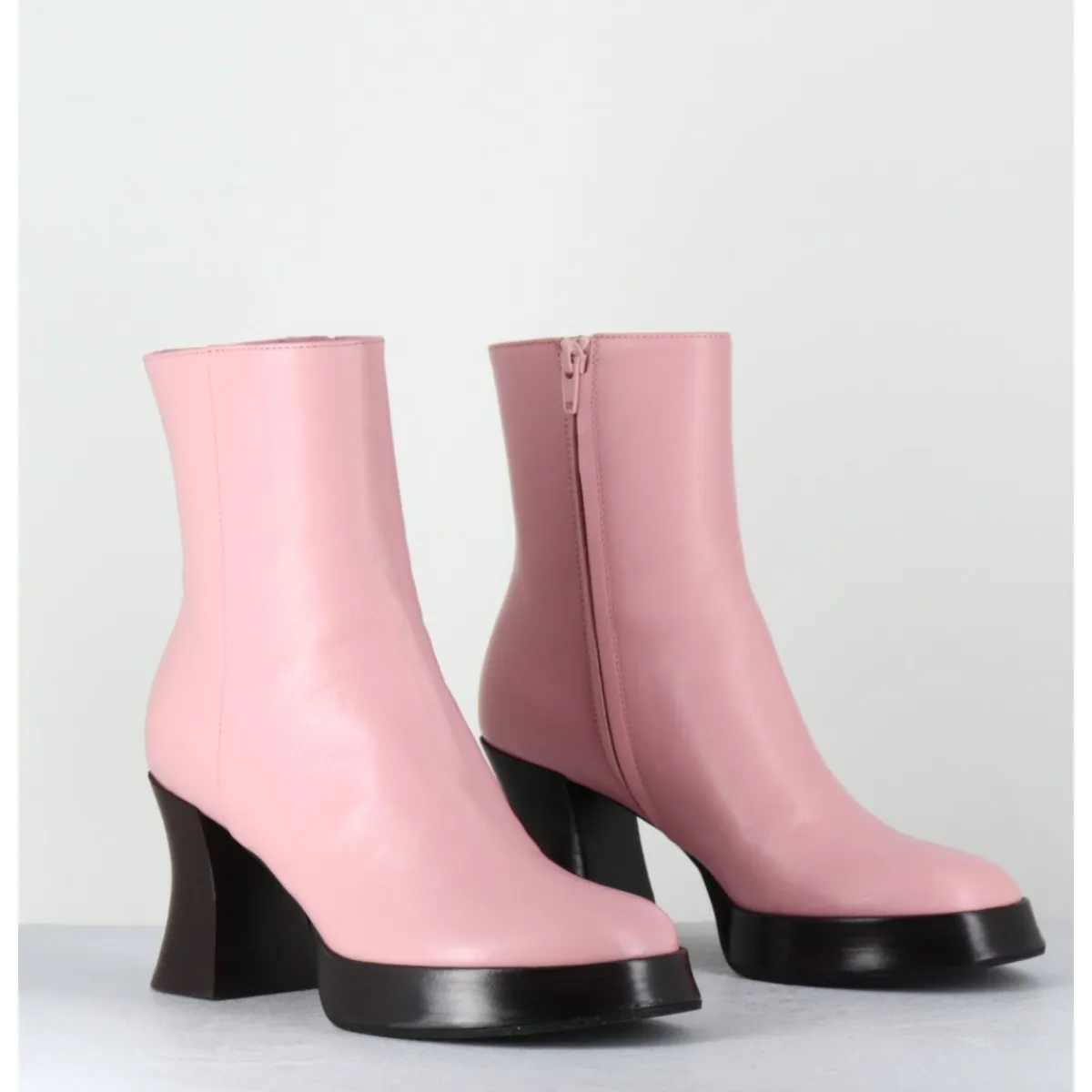 Boots | Plateformes^GARRICE LAB Boots à plateforme en cuir talon rétro marron - BLAU NAPPA ROSA ROSE