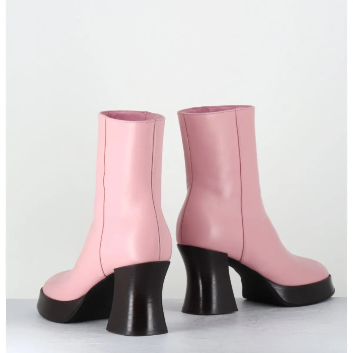 Boots | Plateformes^GARRICE LAB Boots à plateforme en cuir talon rétro marron - BLAU NAPPA ROSA ROSE