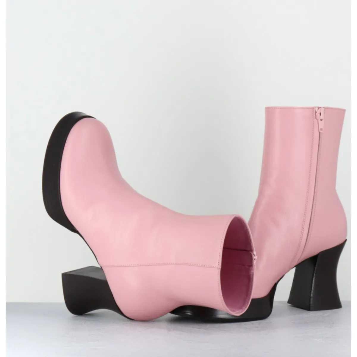 Boots | Plateformes^GARRICE LAB Boots à plateforme en cuir talon rétro marron - BLAU NAPPA ROSA ROSE