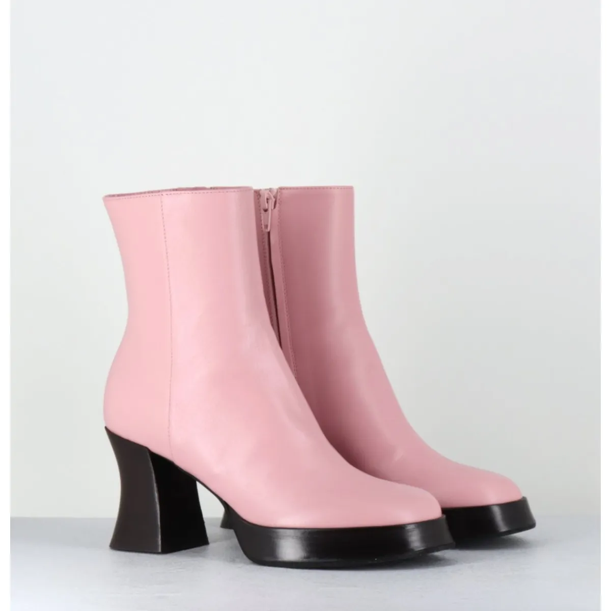 Boots | Plateformes^GARRICE LAB Boots à plateforme en cuir talon rétro marron - BLAU NAPPA ROSA ROSE
