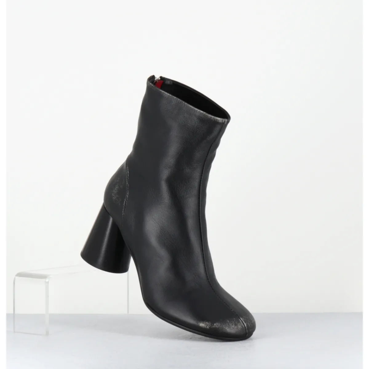 Boots^HALMANERA Boots à talon haut en cuir usé - ADA13 NIGER SHADE NOIR