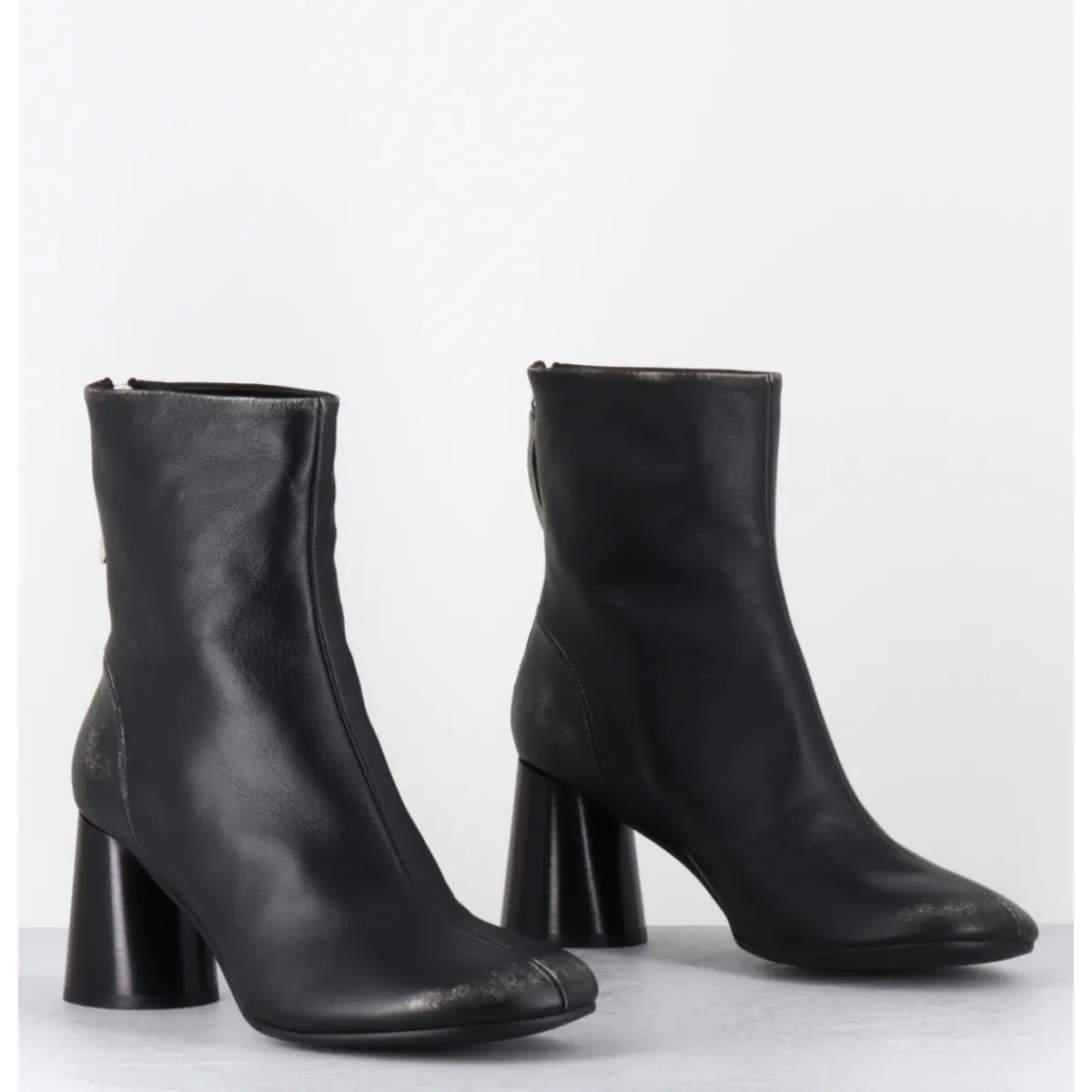 Boots^HALMANERA Boots à talon haut en cuir usé - ADA13 NIGER SHADE NOIR