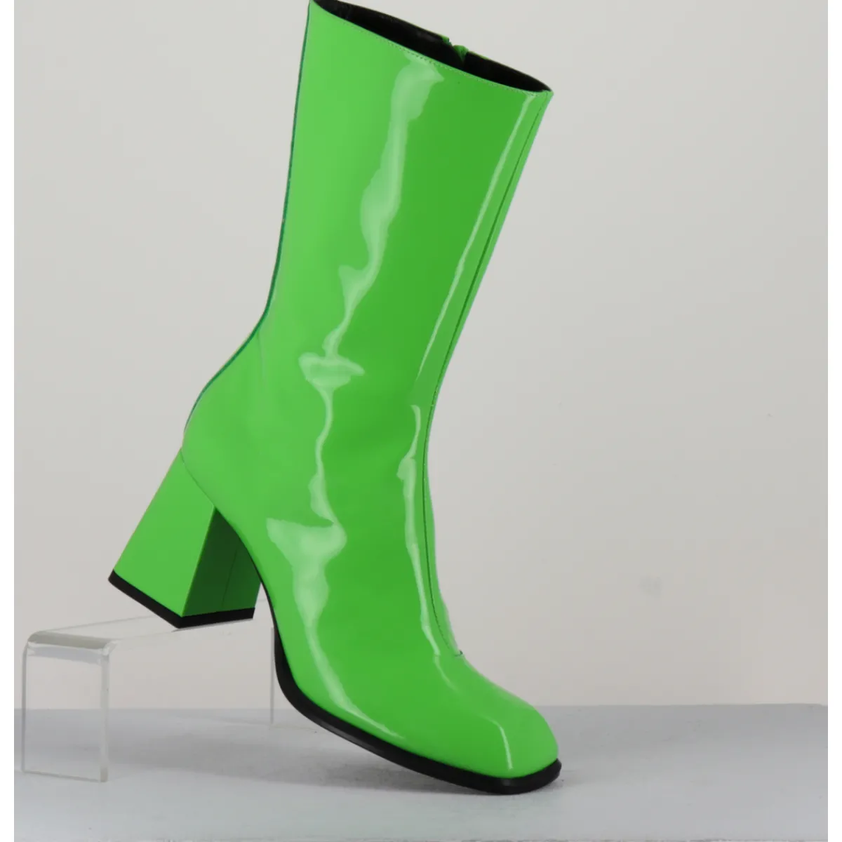 Boots^GARRICE LAB Boots à talon 70s en cuir vernis pomme - YA2240 VERDE VERT