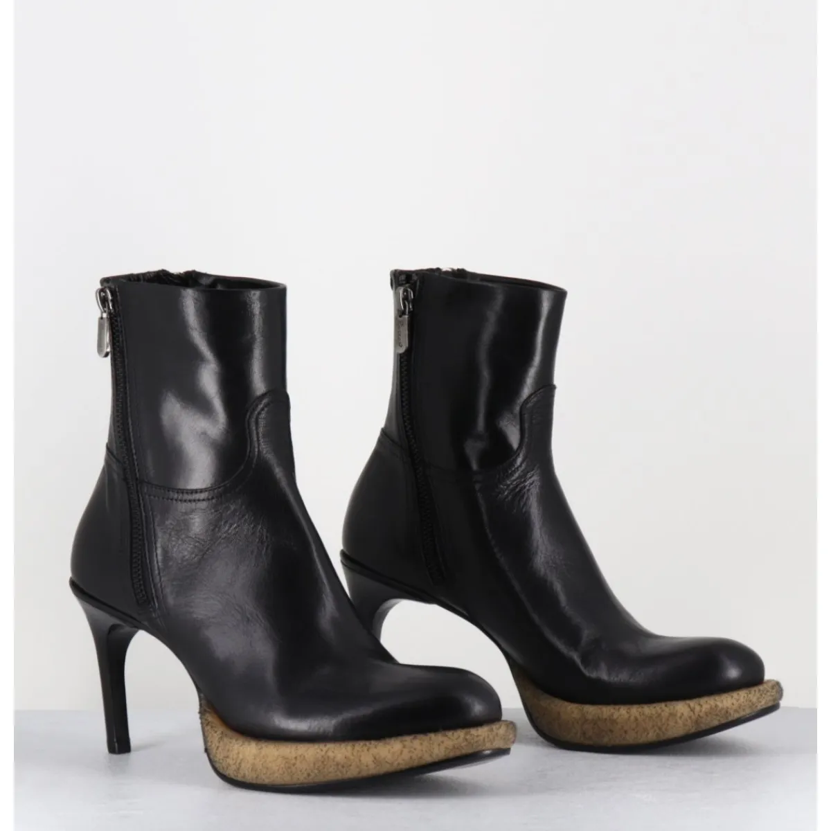 Boots | Plateformes^ROCCO P Boots avant-garde en cuir & plateforme crêpe - 19684 NAPPA LUX NERA NOIR