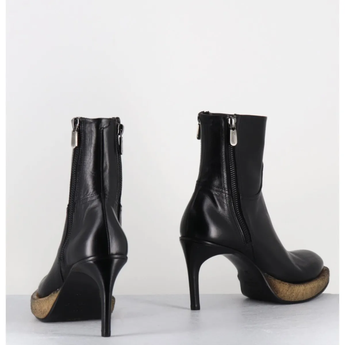 Boots | Plateformes^ROCCO P Boots avant-garde en cuir & plateforme crêpe - 19684 NAPPA LUX NERA NOIR