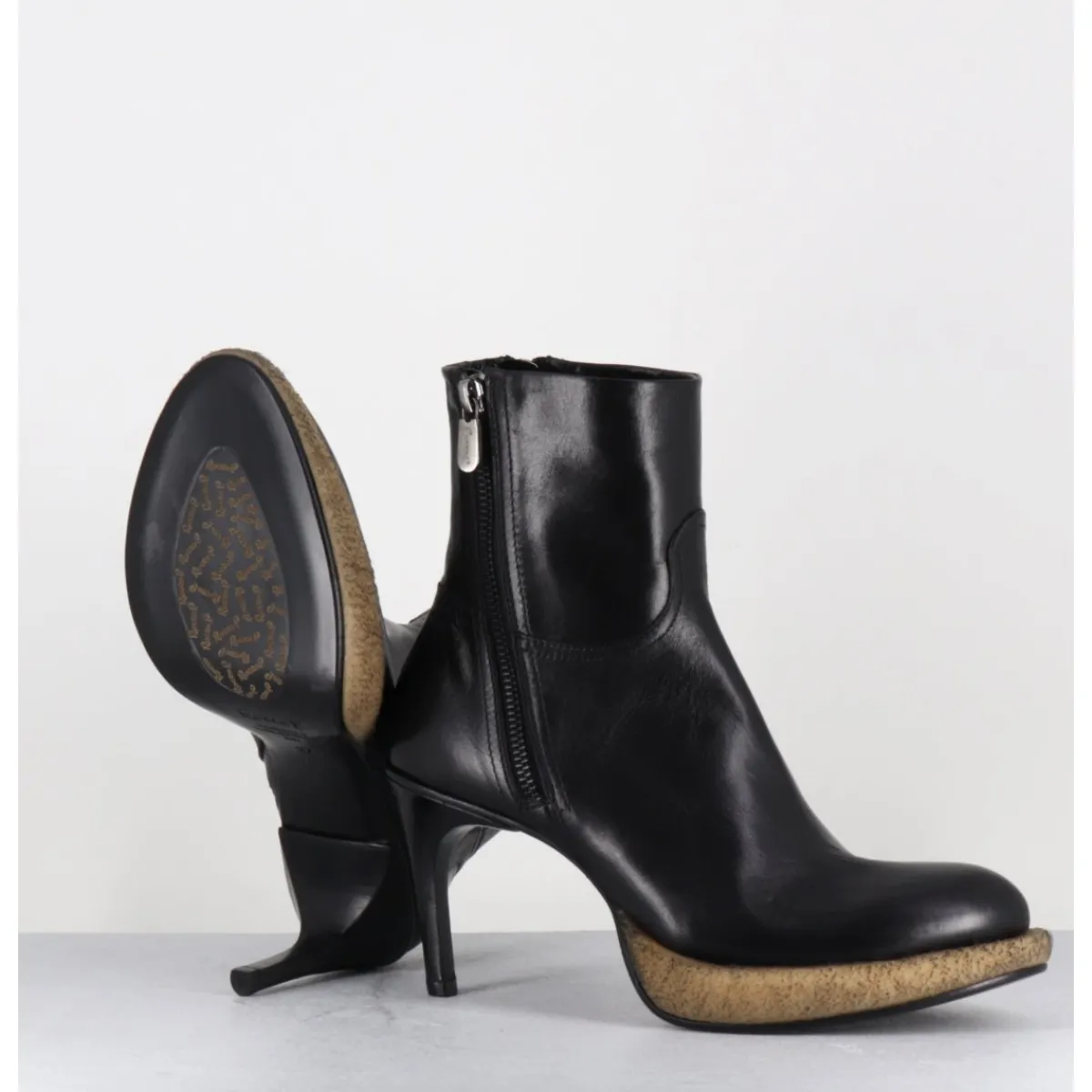 Boots | Plateformes^ROCCO P Boots avant-garde en cuir & plateforme crêpe - 19684 NAPPA LUX NERA NOIR