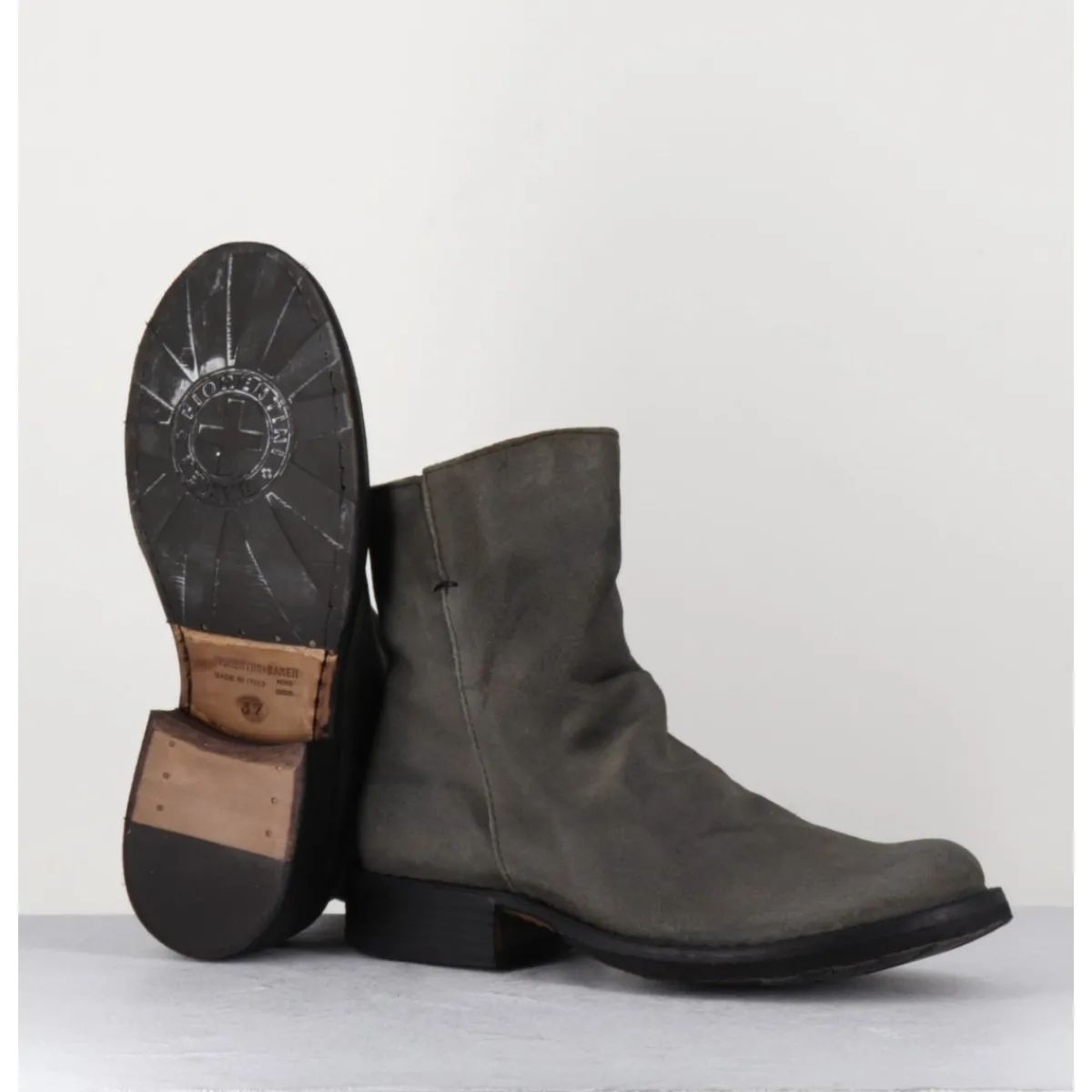 Boots | Bikers^FIORENTINI+BAKER Boots biker plates en daim gris - ELF-22 LAVAGNA BOOTS TAUPE