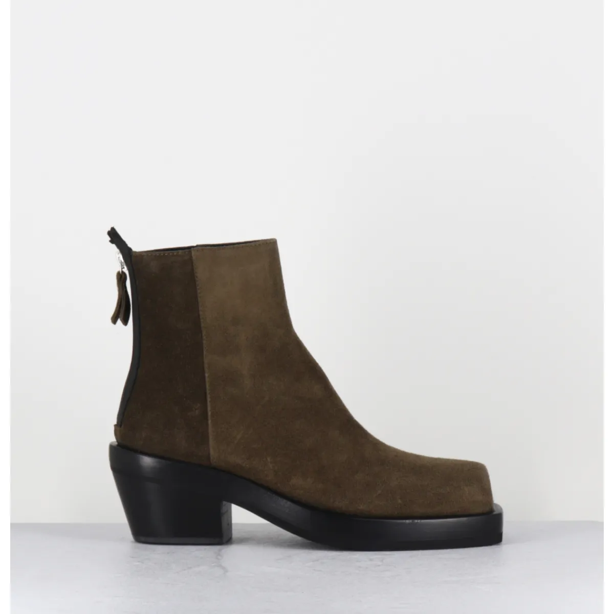 Boots | Santiags^AGL Boots bikers courtes en daim kaki - MOTA FERGUS FOREST