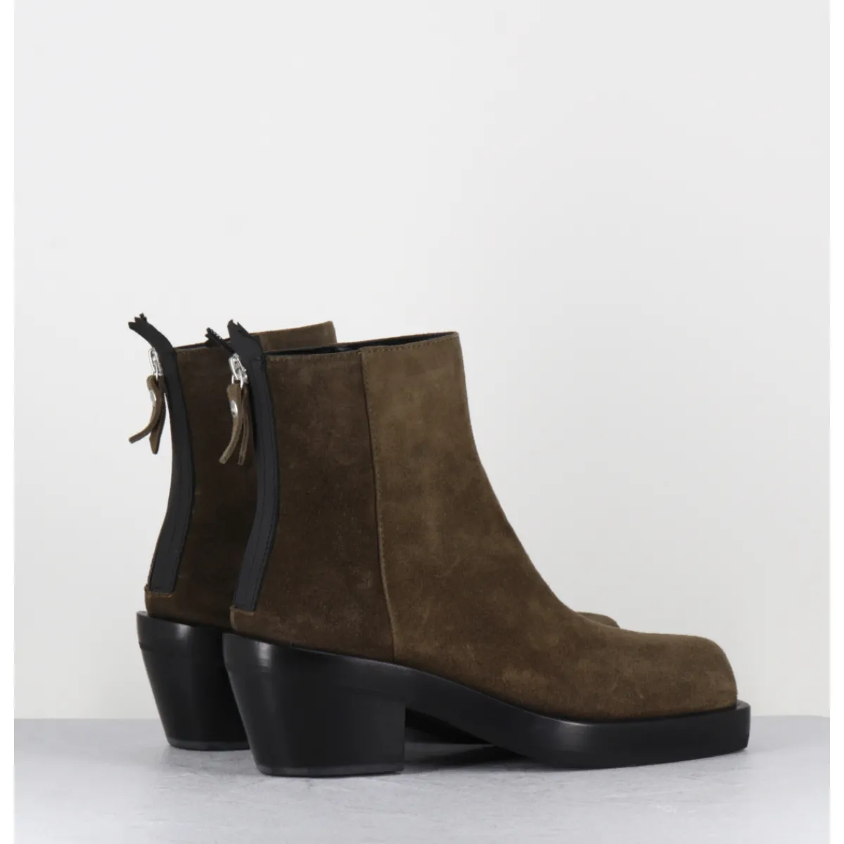 Boots | Santiags^AGL Boots bikers courtes en daim kaki - MOTA FERGUS FOREST