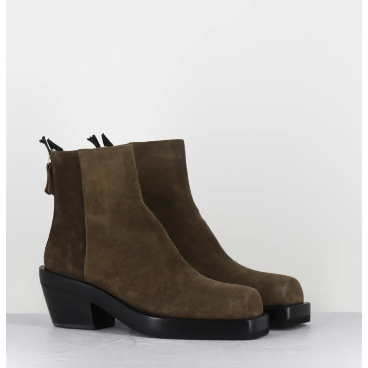 Boots | Santiags^AGL Boots bikers courtes en daim kaki - MOTA FERGUS FOREST