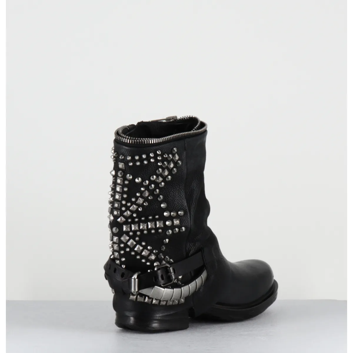 Boots | Bikers^A.S.98 Boots bikers cuir clous rock - 259216 NERO NOIR