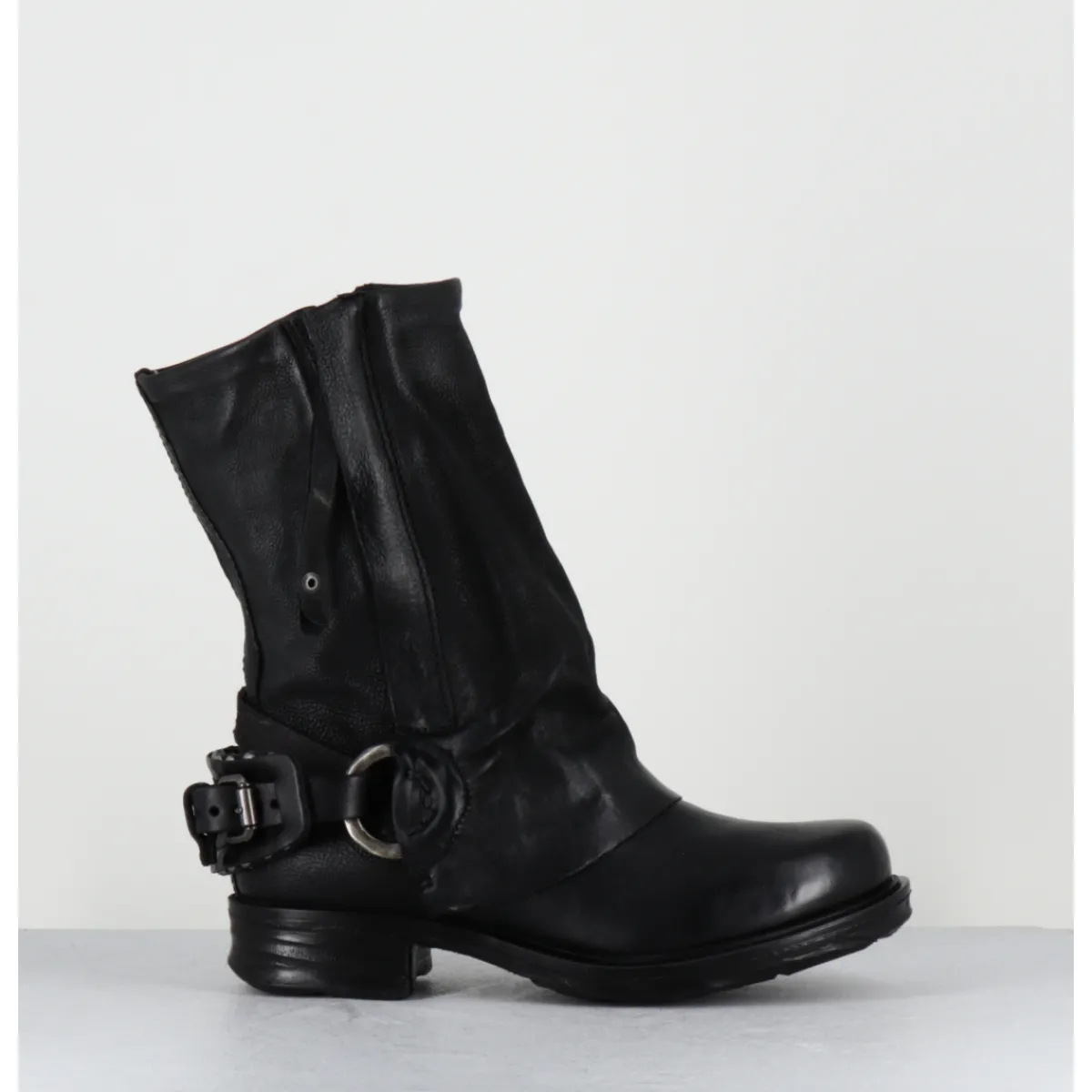 Boots | Bikers^A.S.98 Boots bikers cuir double zip - 259214 NERO NOIR