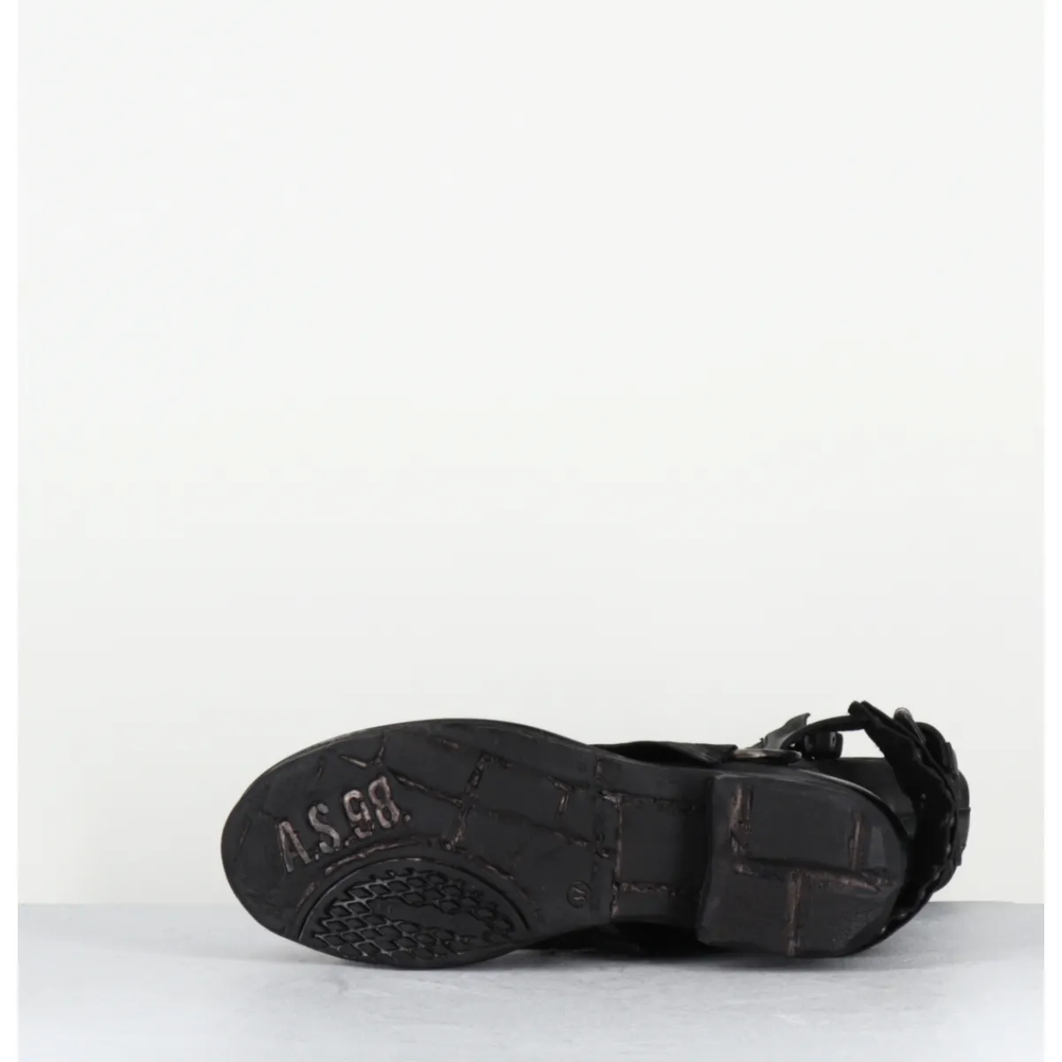 Boots | Bikers^A.S.98 Boots bikers cuir noir et doré double zip - A50238 NERO GOLD