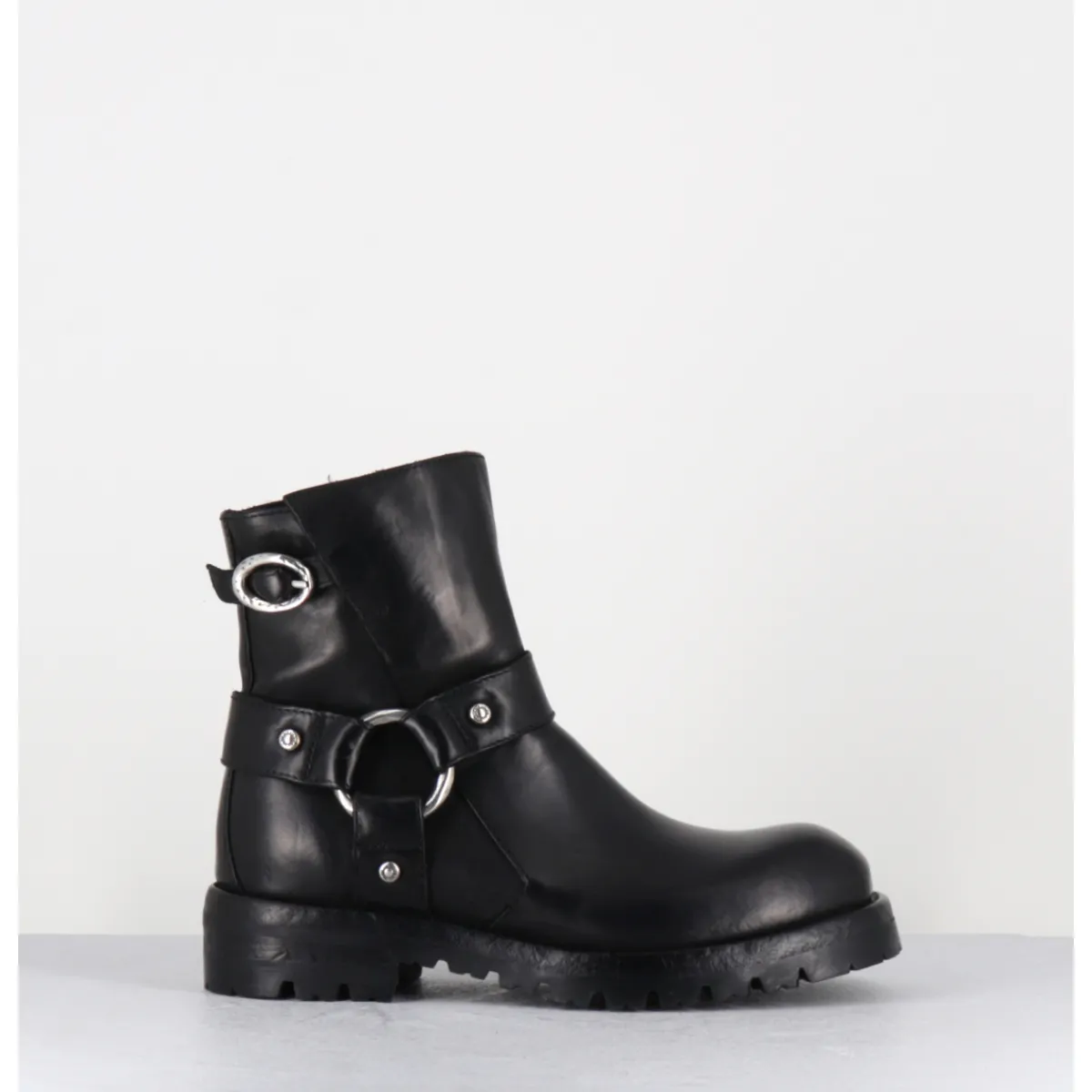 Boots | Bikers^LEMARGO Boots bikers en cuir - BM11A CORDOVAN NERO NOIR